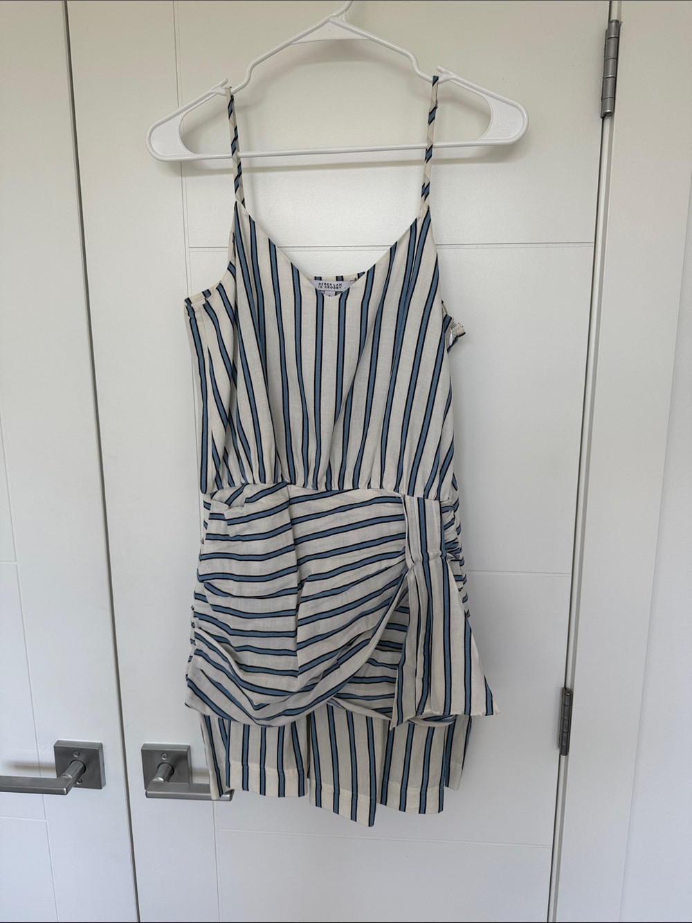 10 Crosby Derek Lam Blue and White Striped Mini Dress